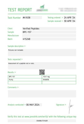 BPC157 May 2024 Lab Test