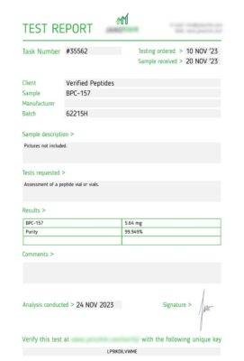 BPC157 Lab Test November 2023