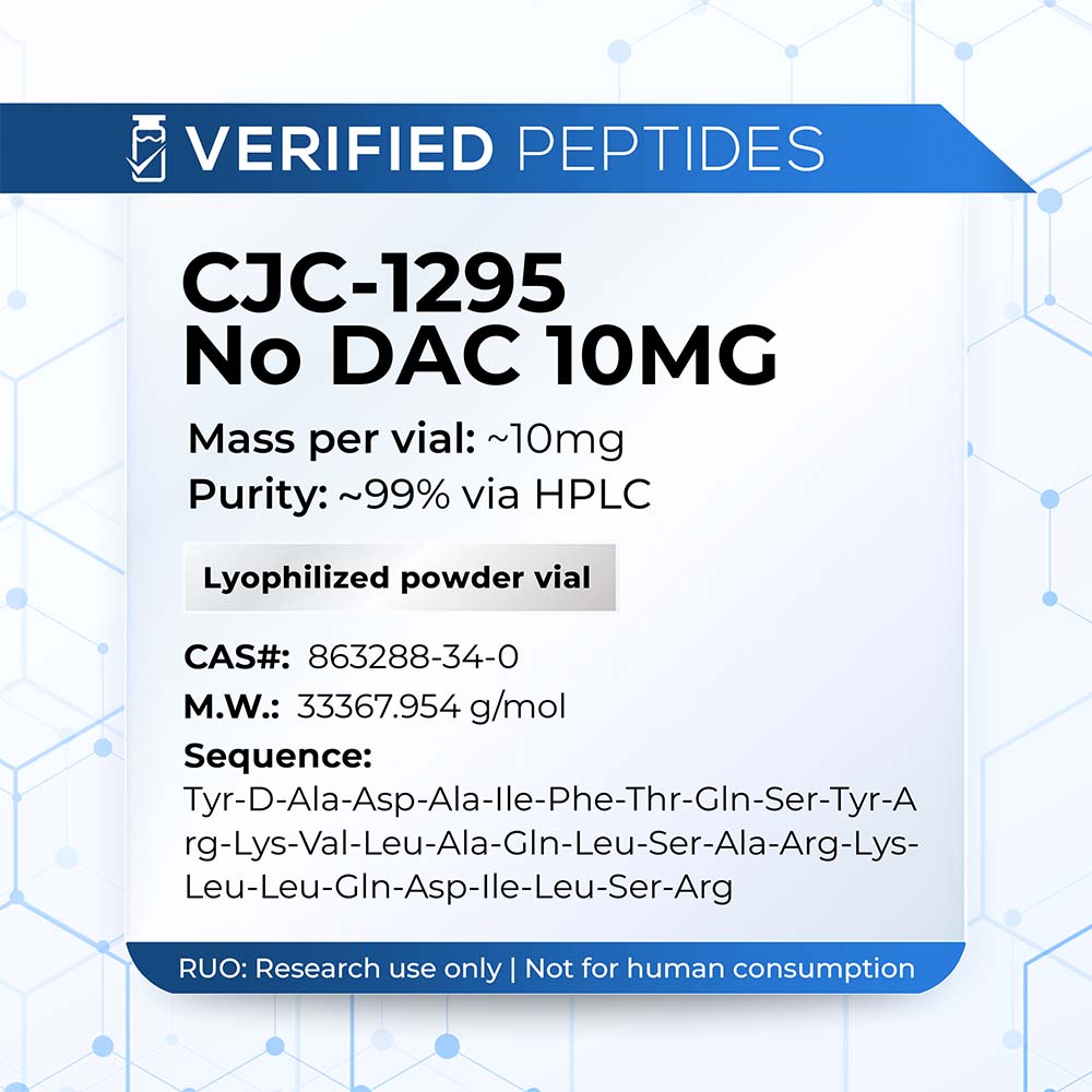 An information sheet for our 10MG CJC-1295 No DAC peptide.