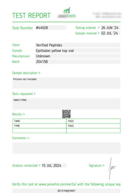 Epitalon Sterility Test July 2024