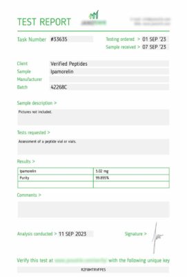 Ipamorelin Lab Report September 2023
