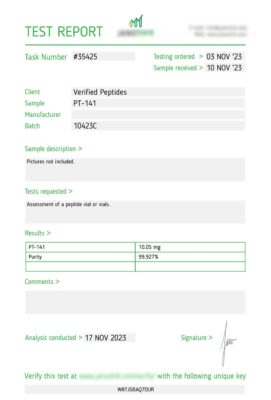 PT-141 Lab Test November 2023