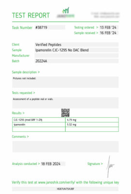 Ipamorelin CJC1295 No DAC Lab Test February 2024