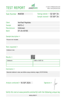 MOTS-C Endotoxin(LPS) Test September 2024
