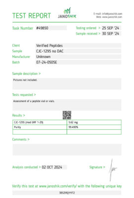 CJC1295 No DAC Lab Test October 2024