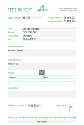 CJC-1295 DAC Endotoxin Report February 2025