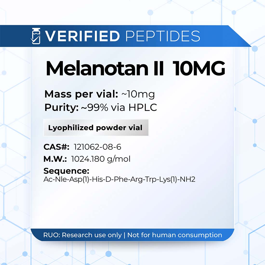 An information sheet for our 10MG MT II peptide.