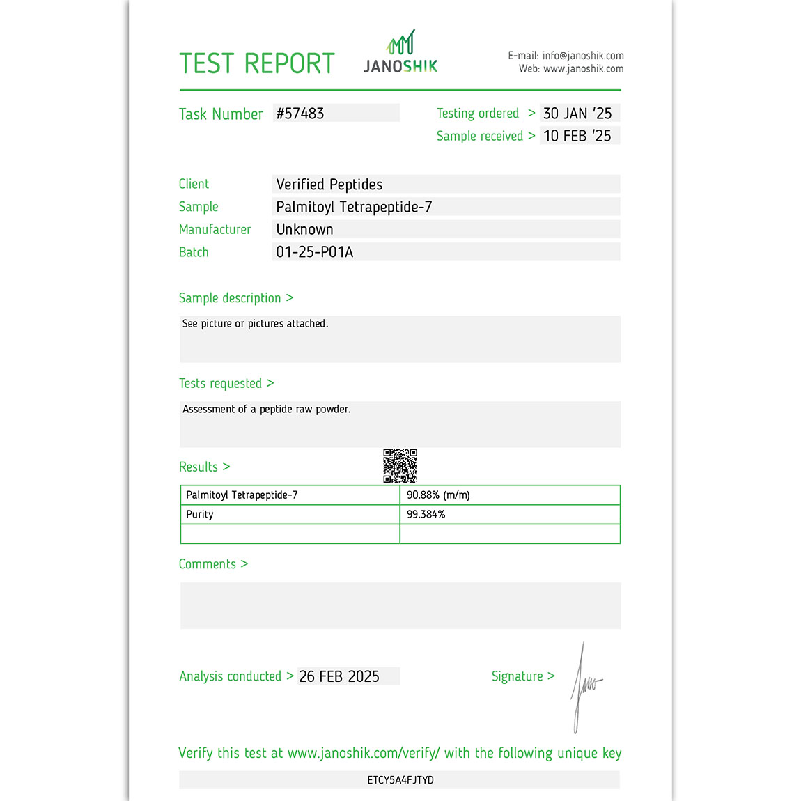 Matrixyl 3000 Palmitoyl Tetrapeptide-7 Lab Test February 2025