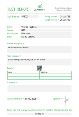 NAD+ Lab Test Report July 2025