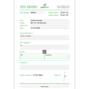 BPC-157 TB-500 Peptide TFA Certificate of Analysis Lab Test Report October 2025