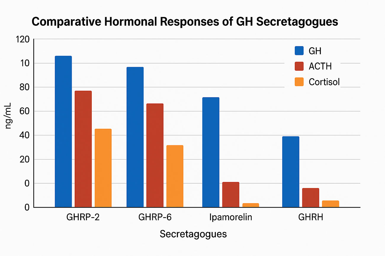 Selectivity of hormonal responses of ipamorelin and other secretagogues