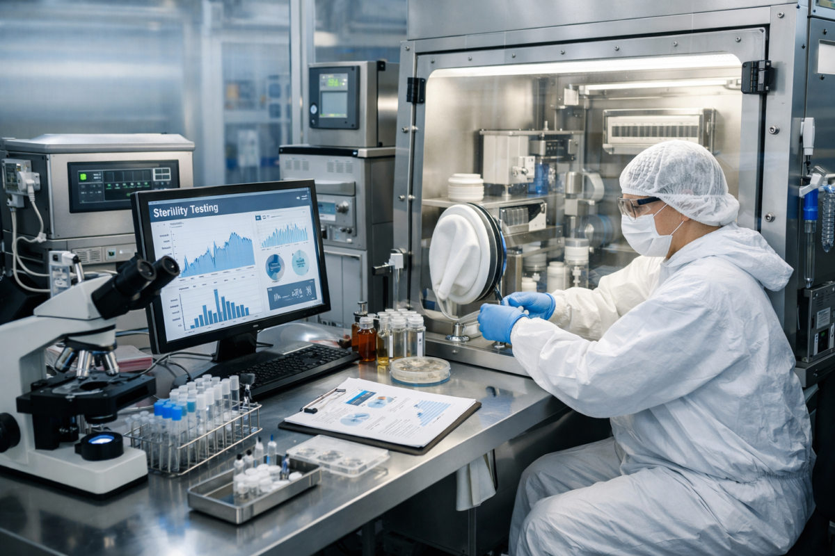 Sterile testing in a lab for peptides