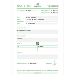 Ipamorelin CJC1295 Peptide TFA Certificate of Analysis Lab Test Report March 2026